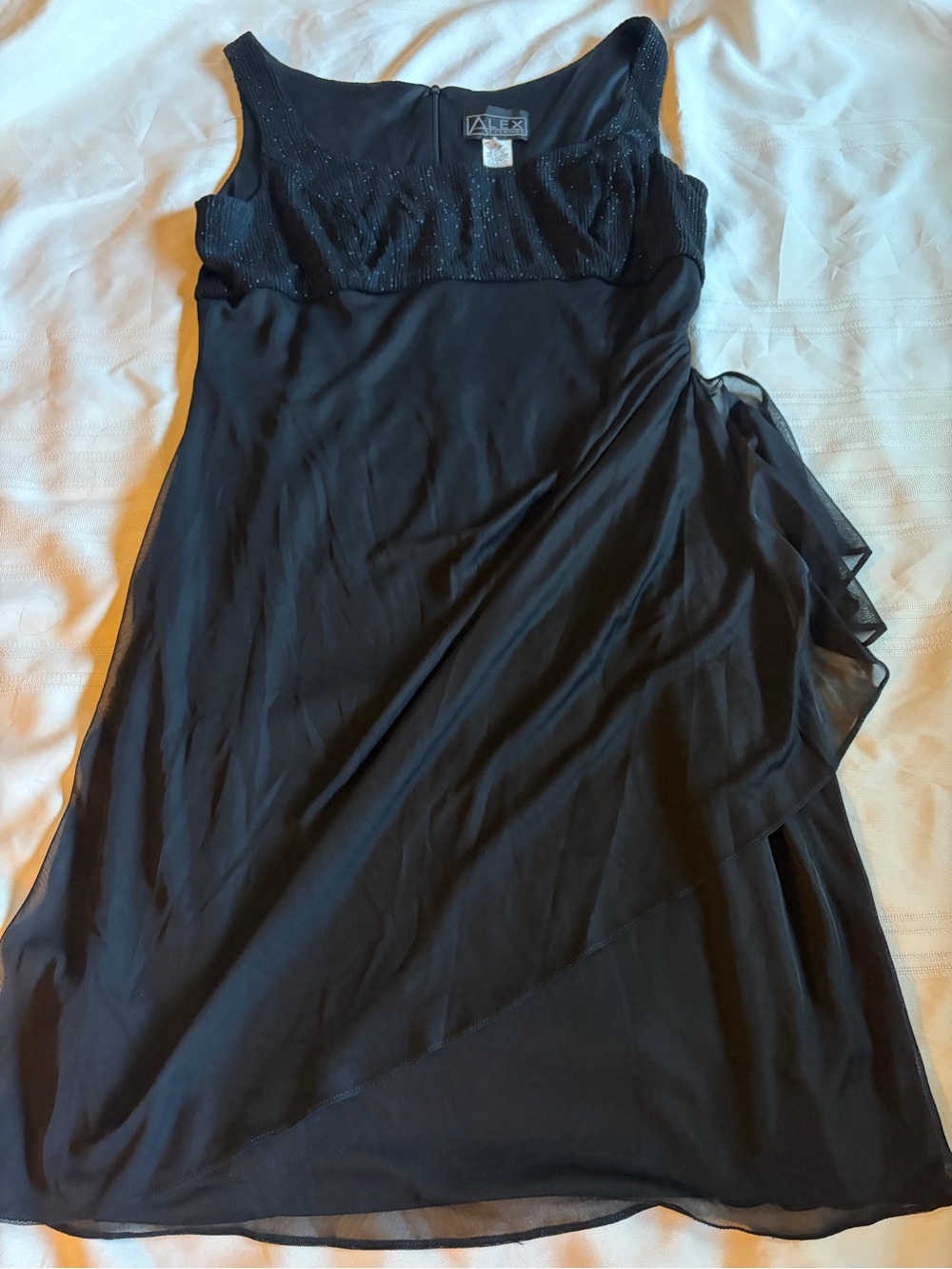 Alex Evenings Black Dress with Subtle Beading